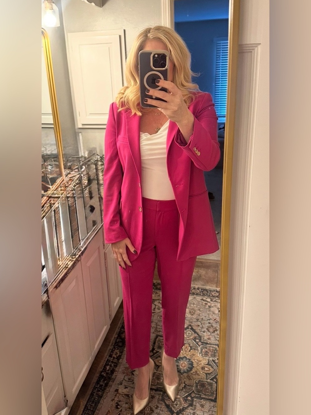 Michael Kors Hot Pink Tailored Blazer & Pants, size 8, worn once - Picture 2 of 13